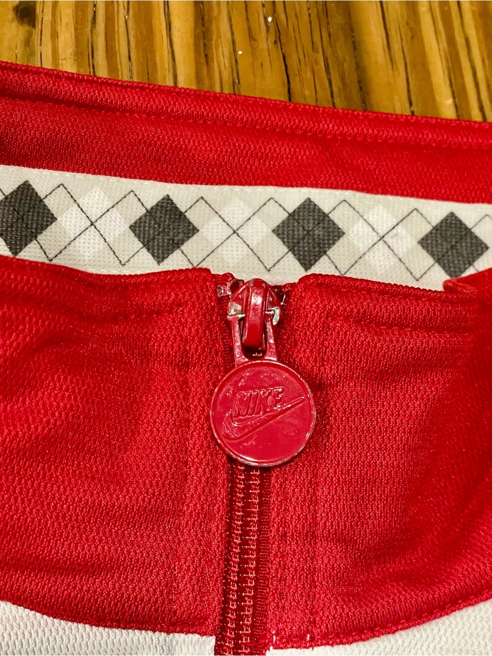 VTG Nike Tracksuit Mens 3XL Red White Sweatsuit Argyle Trim Y2K 90s Track Set - Picture 4 of 14